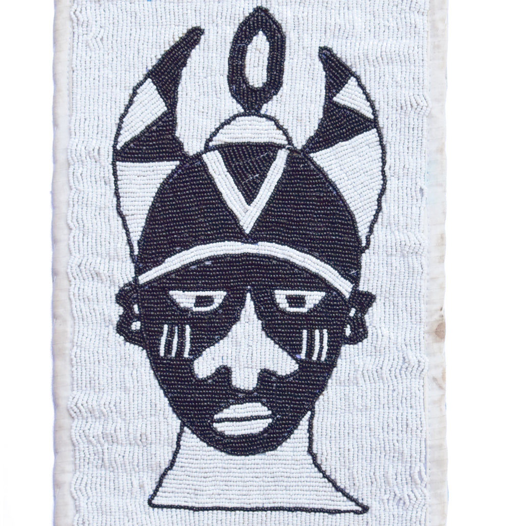 Yoruba Beaded Black and White Diviner's Panel Nigeria