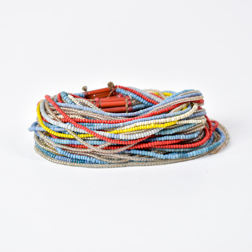 Fulani Beaded Necklace Multicolor Nigeria 33 Inch