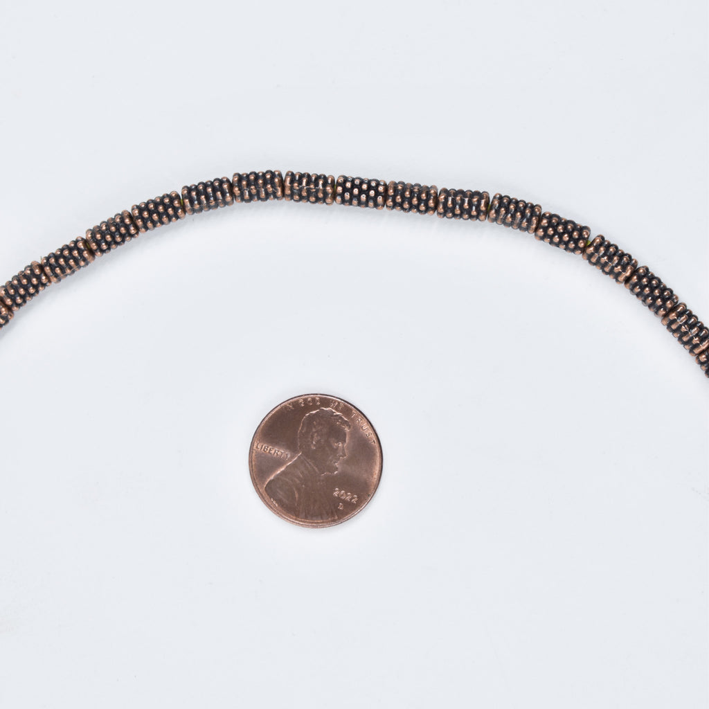 2 Strands Metal Trade Beads Ethiopia 34 Inch
