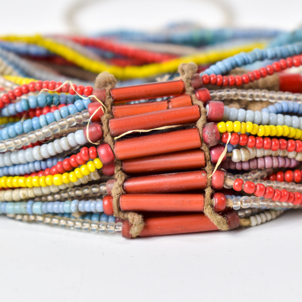 Fulani Beaded Necklace Multicolor Nigeria 33 Inch