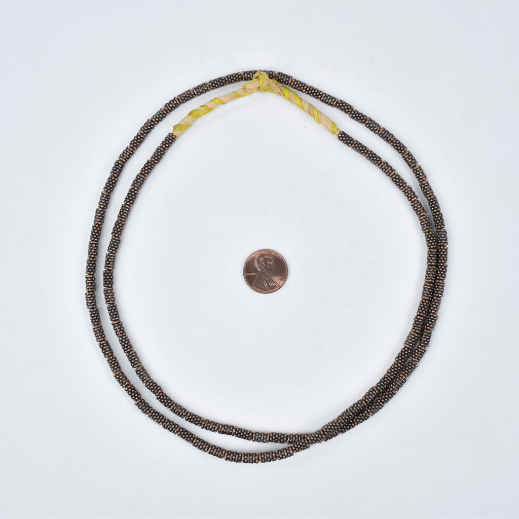2 Strands Metal Trade Beads Ethiopia 34 Inch