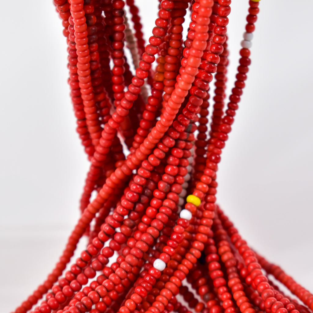 19 Strands Old Seed Red Mixed Trade Beads