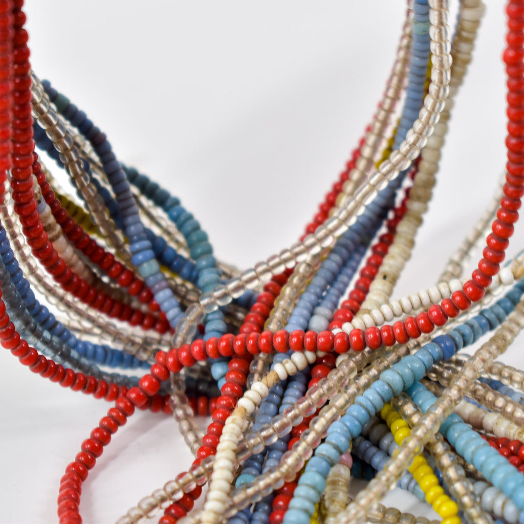 Fulani Beaded Necklace Multicolor Nigeria 33 Inch