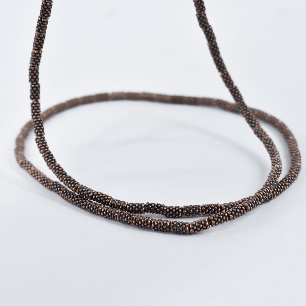 2 Strands Metal Trade Beads Ethiopia 34 Inch