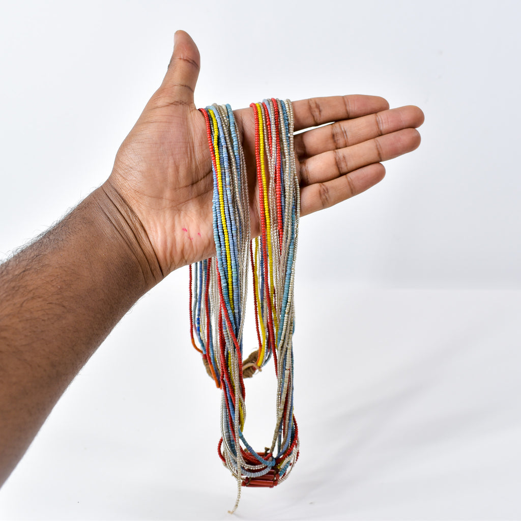 Fulani Beaded Necklace Multicolor Nigeria 33 Inch