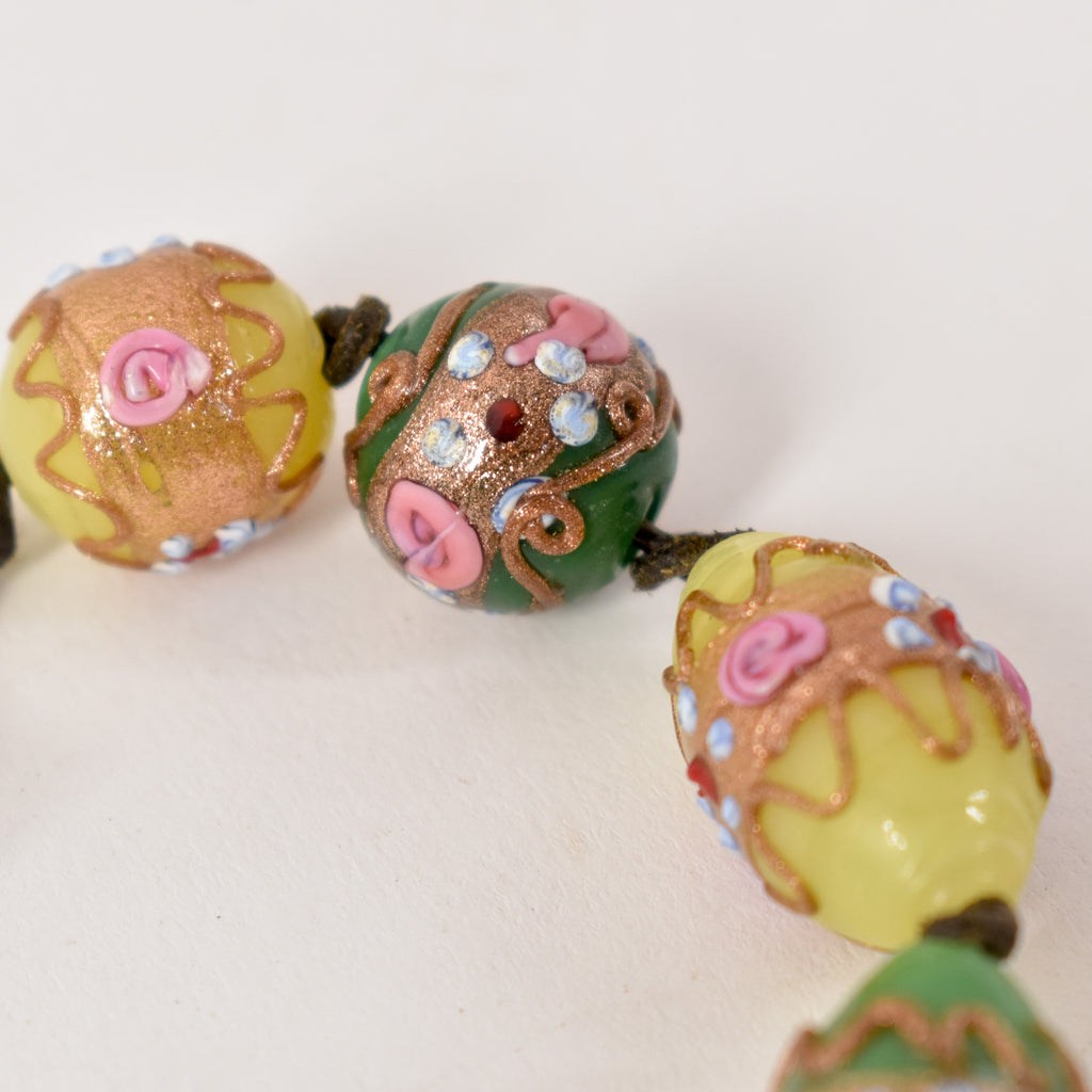 9 Floral Venetian Trade Beads Ericson Collection