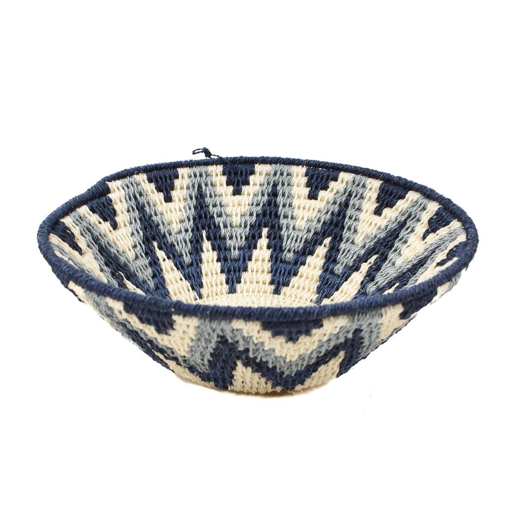 Blue and White Star Sisal Handwoven Basket