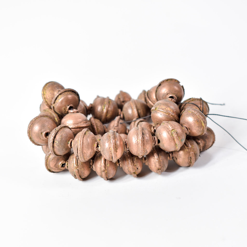 Large Ethiopian Copper Colored Metal Beads