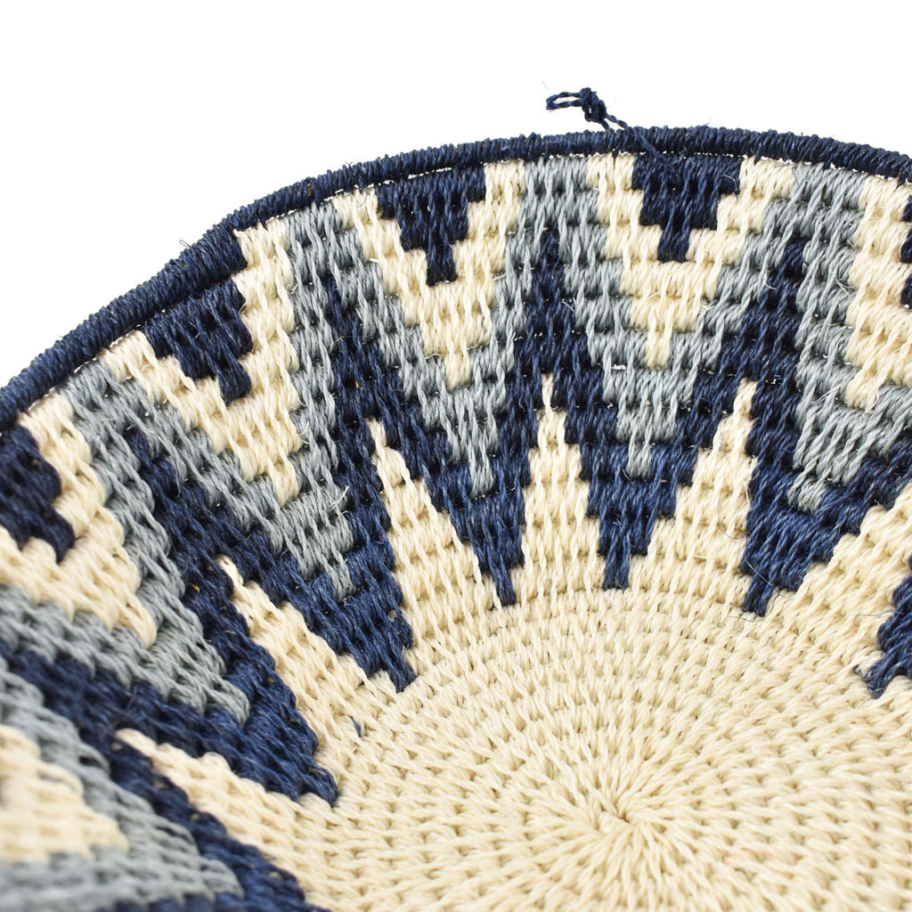 Blue and White Star Sisal Handwoven Basket