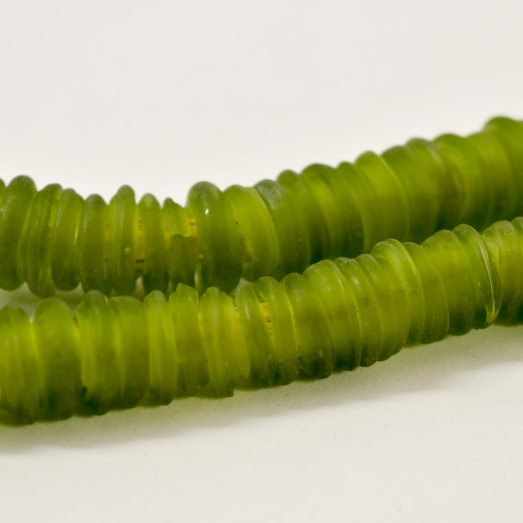 Italian Glass Rings Translucent Green Trade Beads