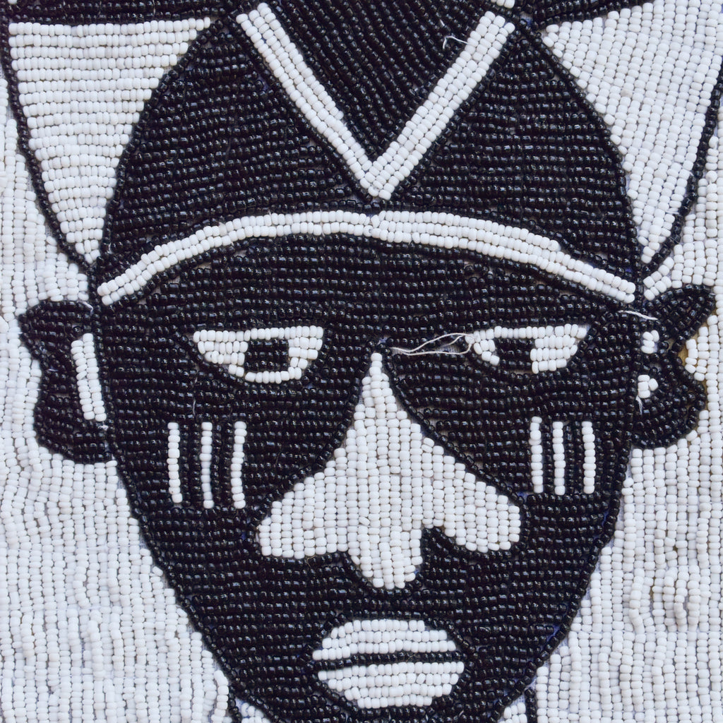 Yoruba Beaded Black and White Diviner's Panel Nigeria