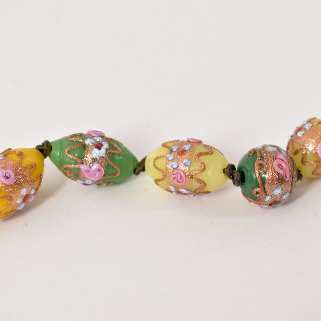 9 Floral Venetian Trade Beads Ericson Collection