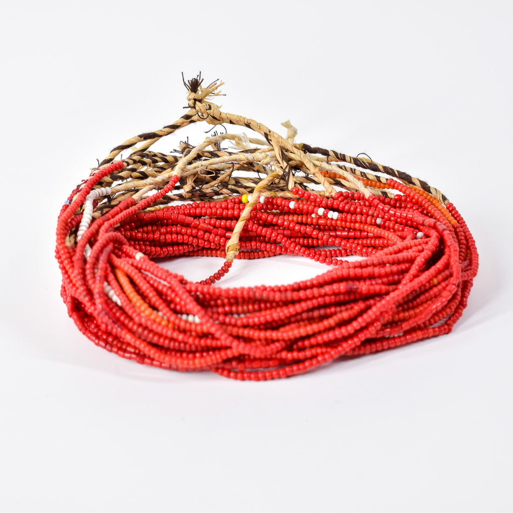 19 Strands Old Seed Red Mixed Trade Beads