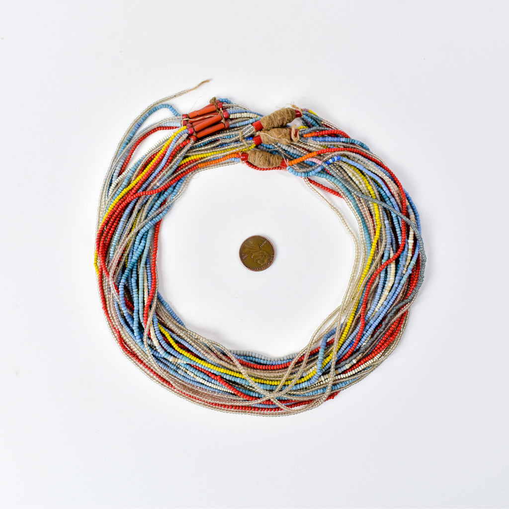 Fulani Beaded Necklace Multicolor Nigeria 33 Inch