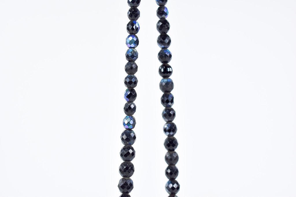 Iridescent Fumed Bohemian Trade Black Beads