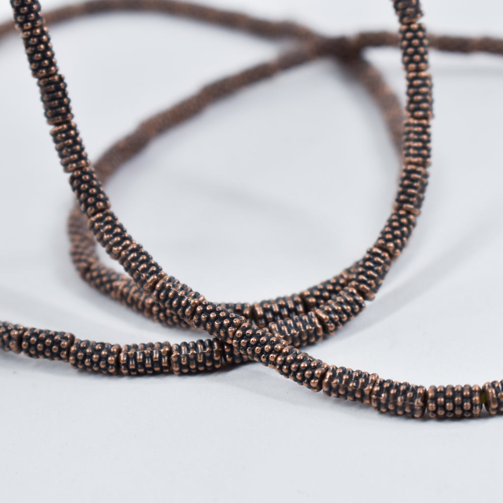 2 Strands Metal Trade Beads Ethiopia 34 Inch