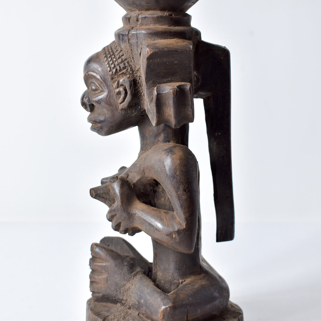 Chokwe Figure with Bowl with Lid Congo