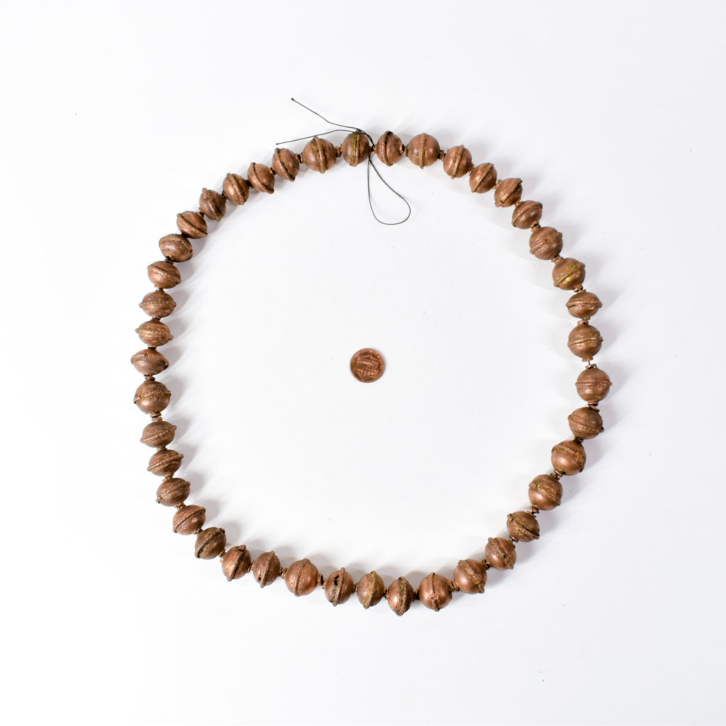 Large Ethiopian Copper Colored Metal Beads
