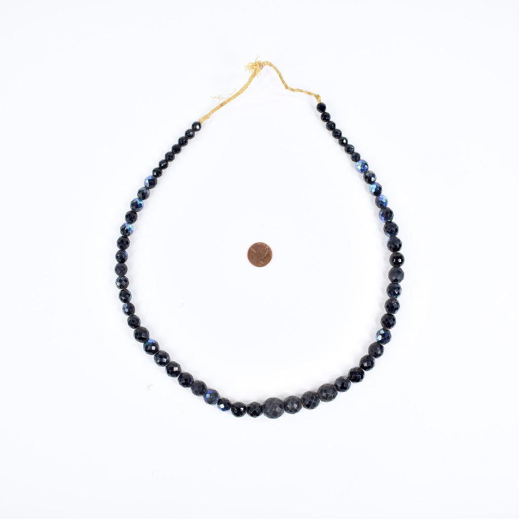 Iridescent Fumed Bohemian Trade Black Beads