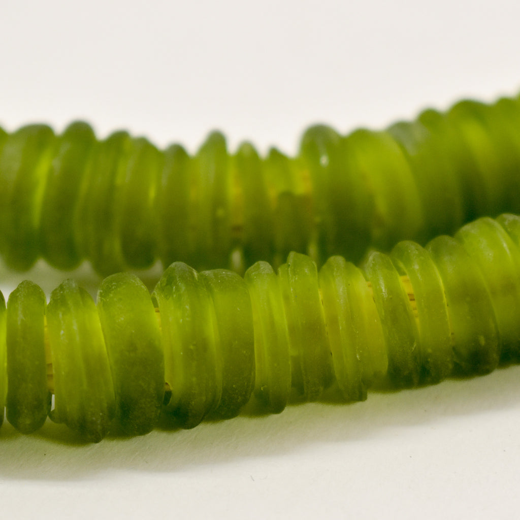 Italian Glass Rings Translucent Green Trade Beads