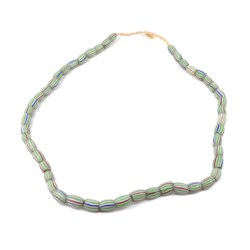 Green Striped Melon Venetian Trade Beads