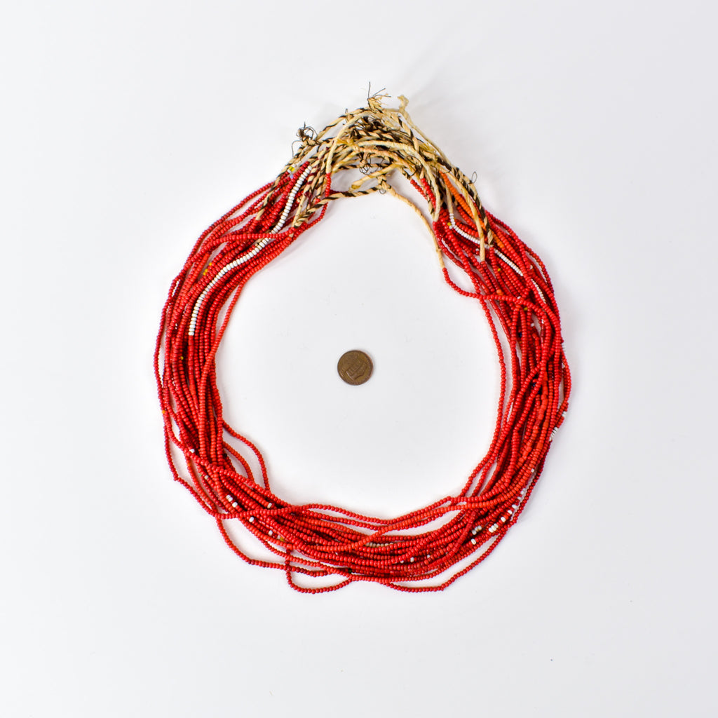 19 Strands Old Seed Red Mixed Trade Beads