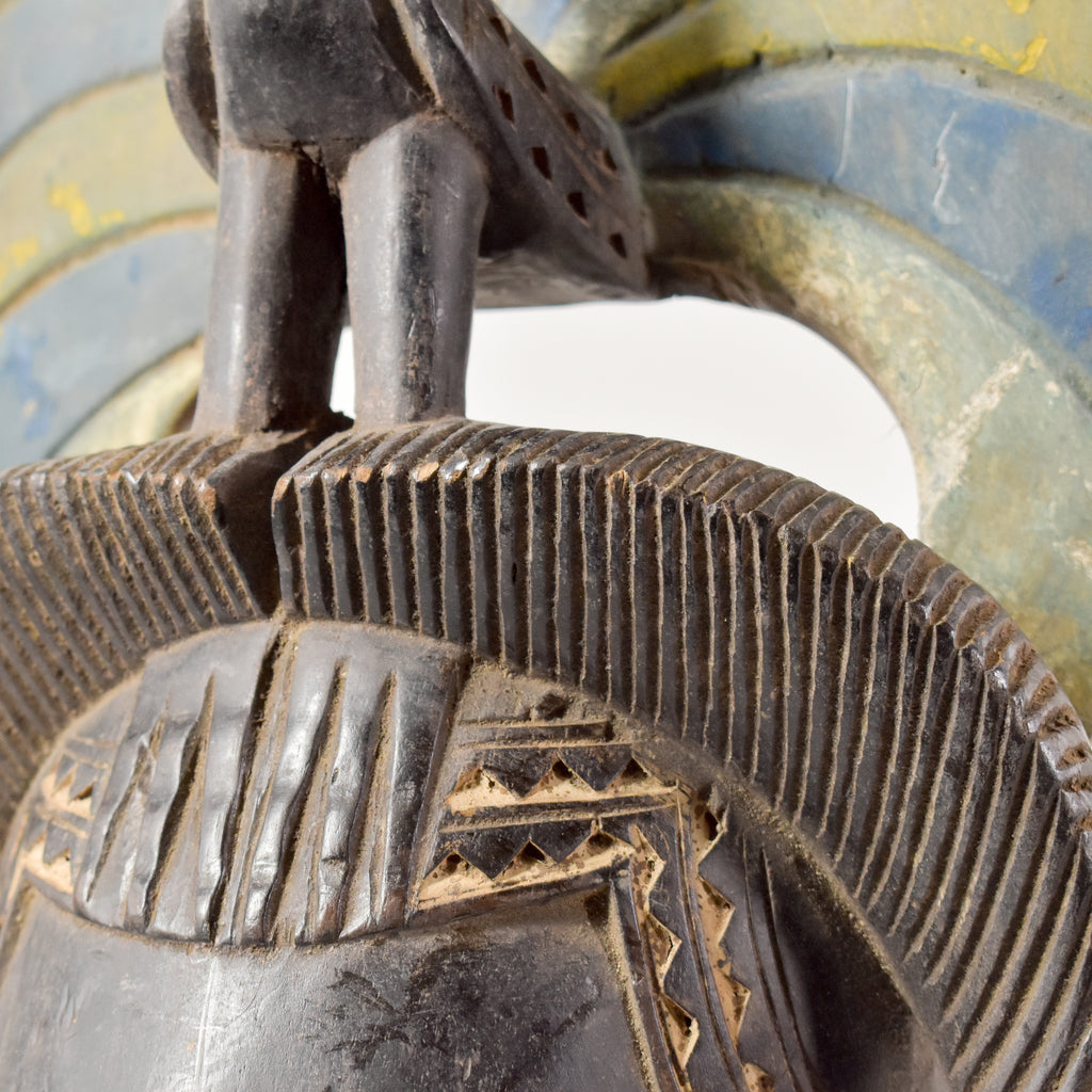 Guro Yaure Portrait Mask With Bird Crest and Horns Côte d'Ivoire