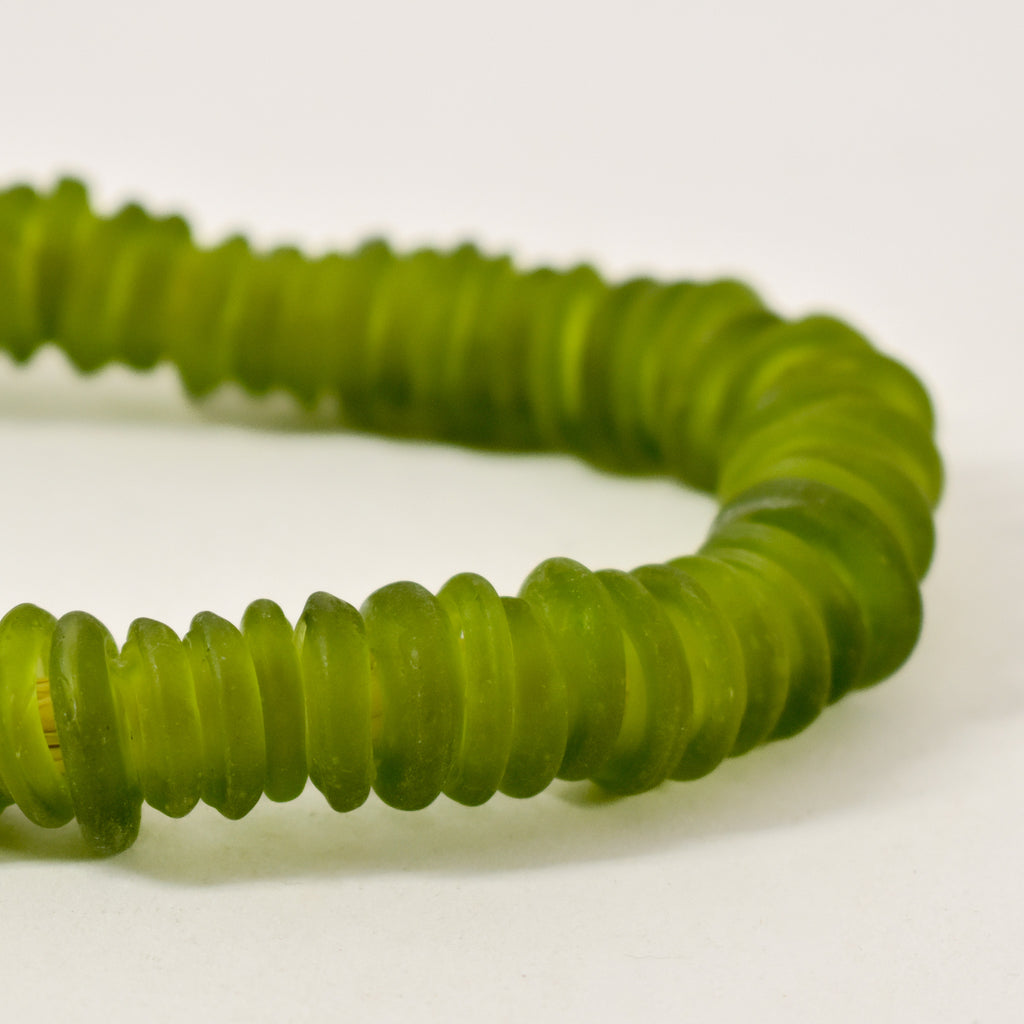Italian Glass Rings Translucent Green Trade Beads