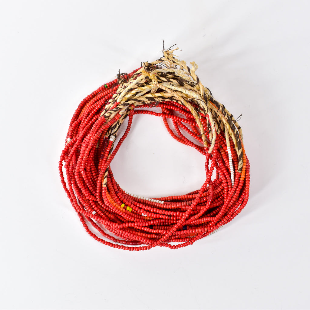 19 Strands Old Seed Red Mixed Trade Beads