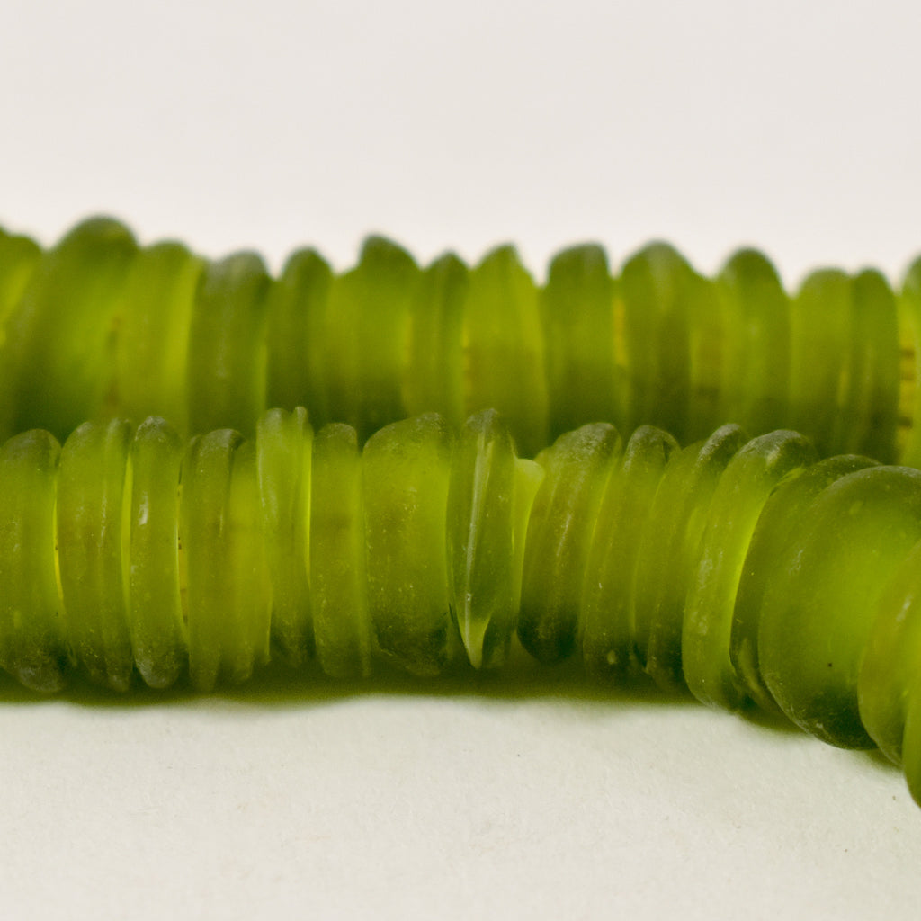 Italian Glass Rings Translucent Green Trade Beads
