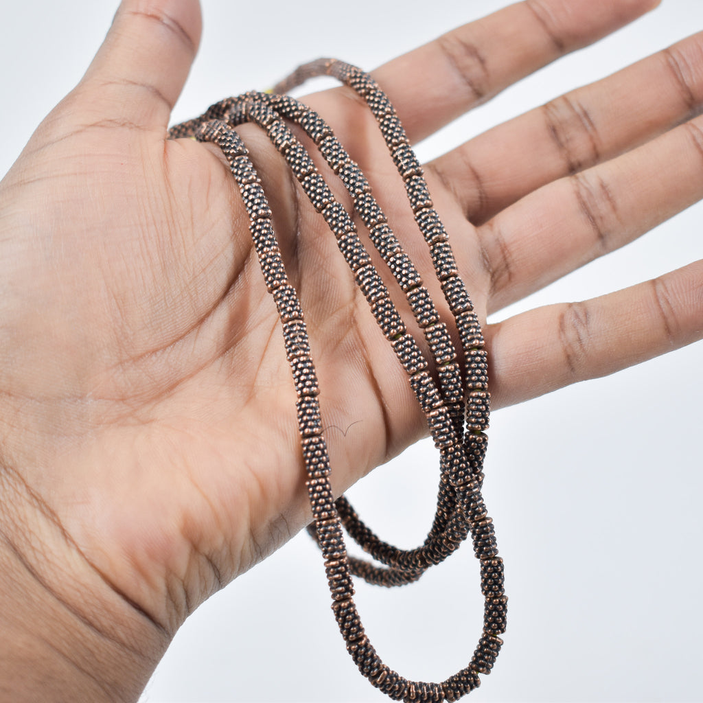 2 Strands Metal Trade Beads Ethiopia 34 Inch