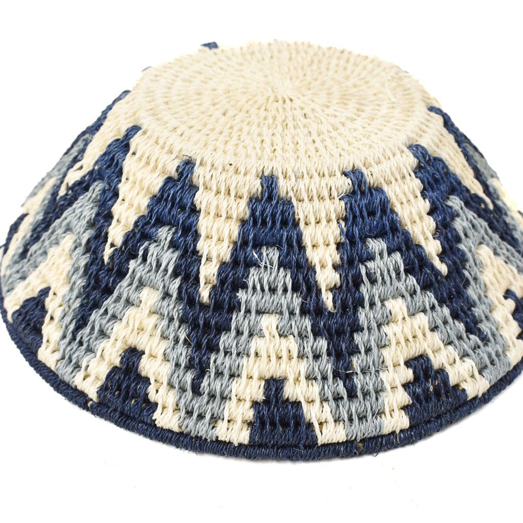 Blue and White Star Sisal Handwoven Basket