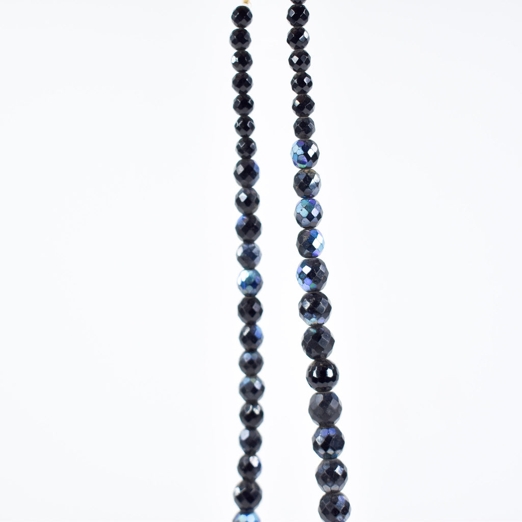 Iridescent Fumed Bohemian Trade Black Beads