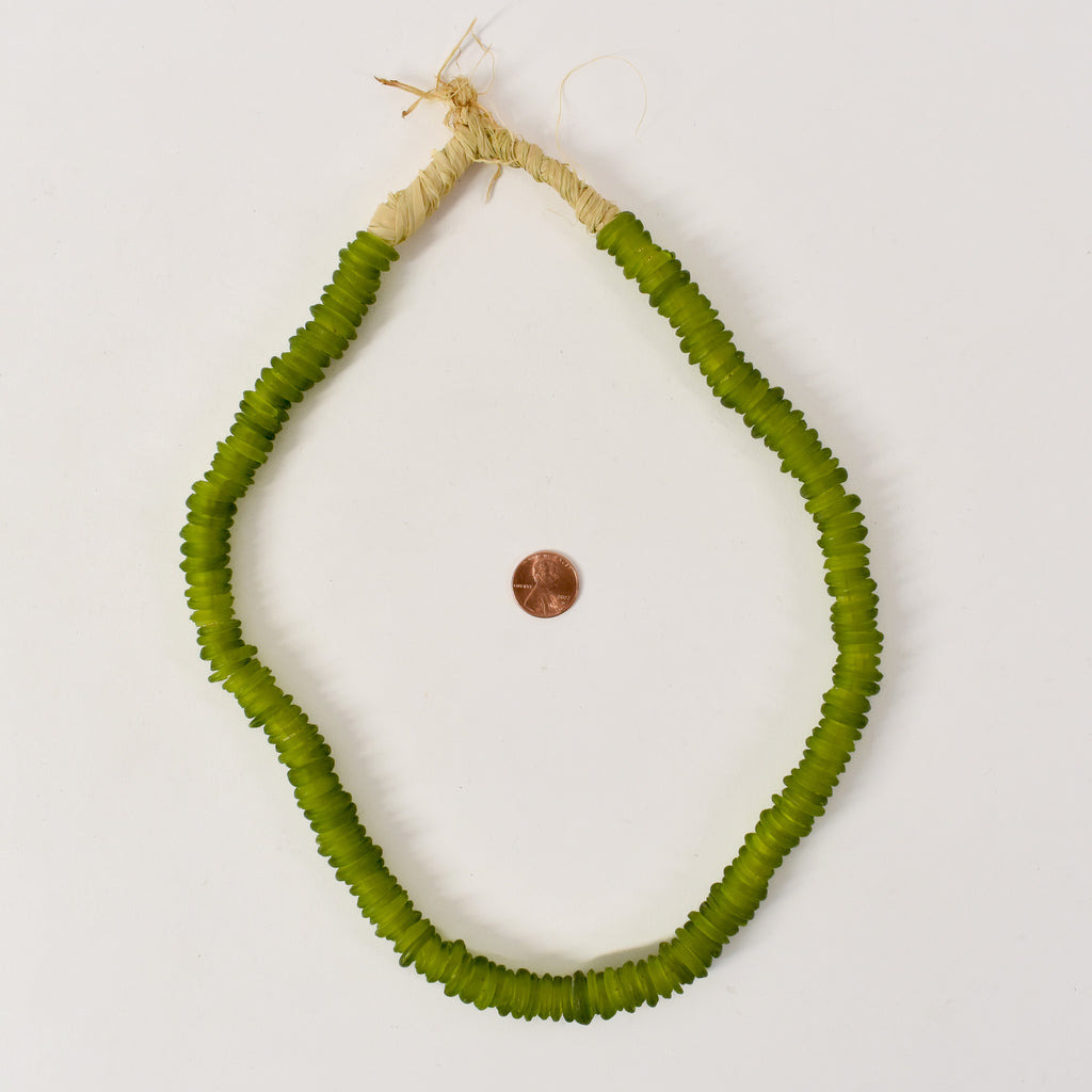 Italian Glass Rings Translucent Green Trade Beads