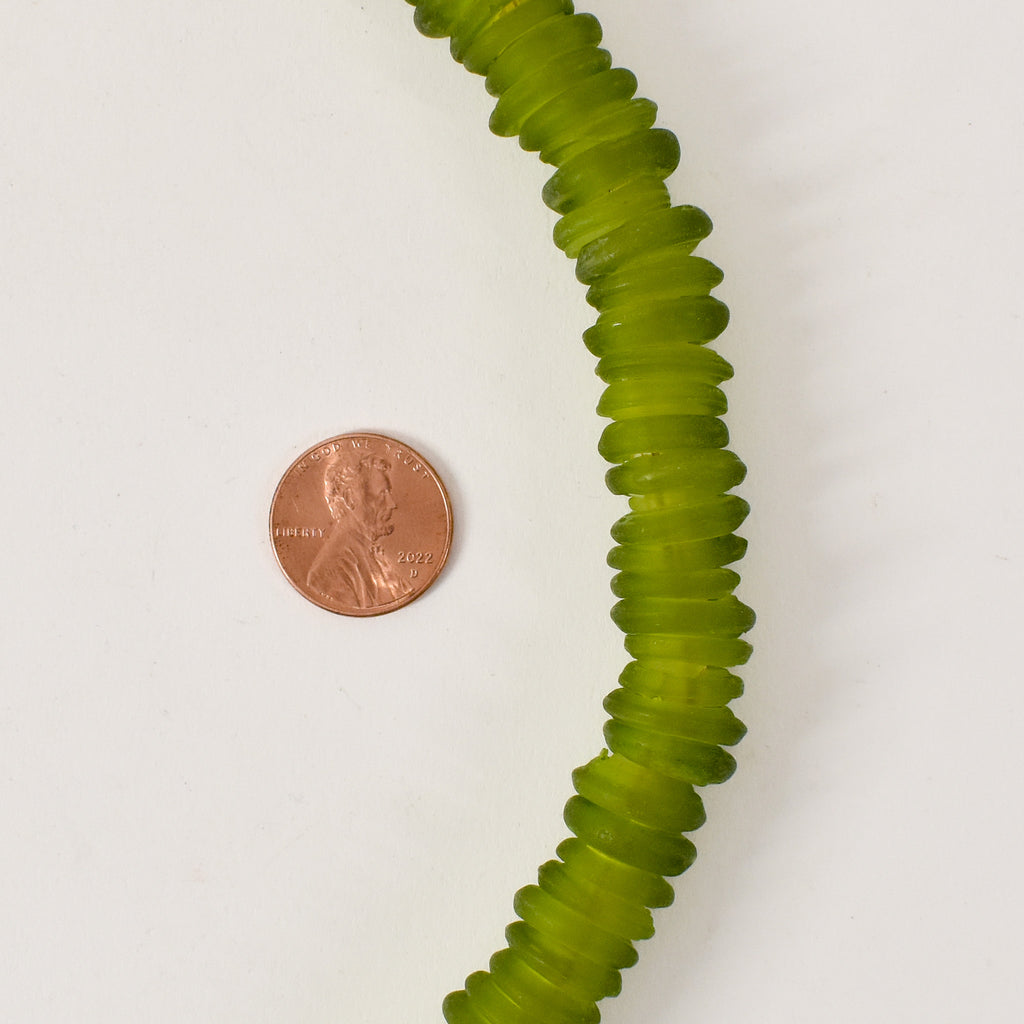 Italian Glass Rings Translucent Green Trade Beads
