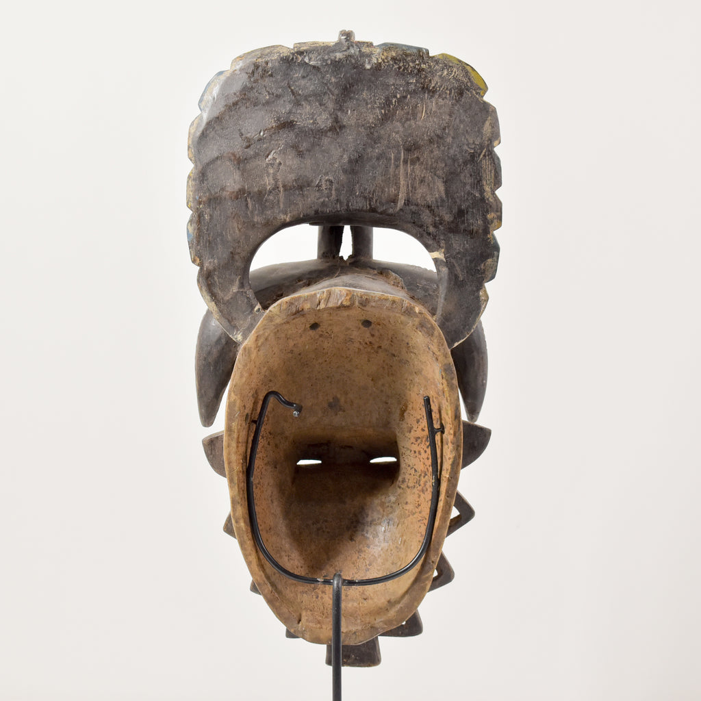 Guro Yaure Portrait Mask With Bird Crest and Horns Côte d'Ivoire