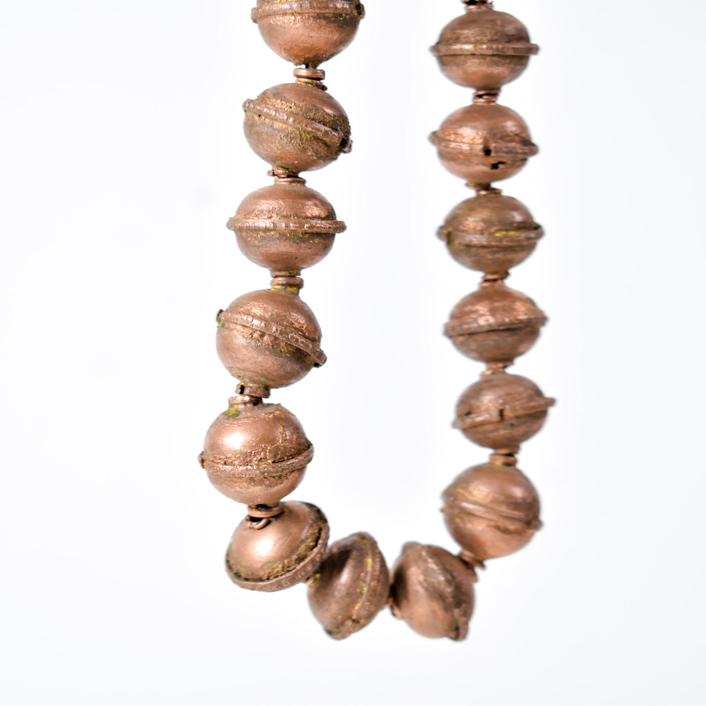 Large Ethiopian Copper Colored Metal Beads