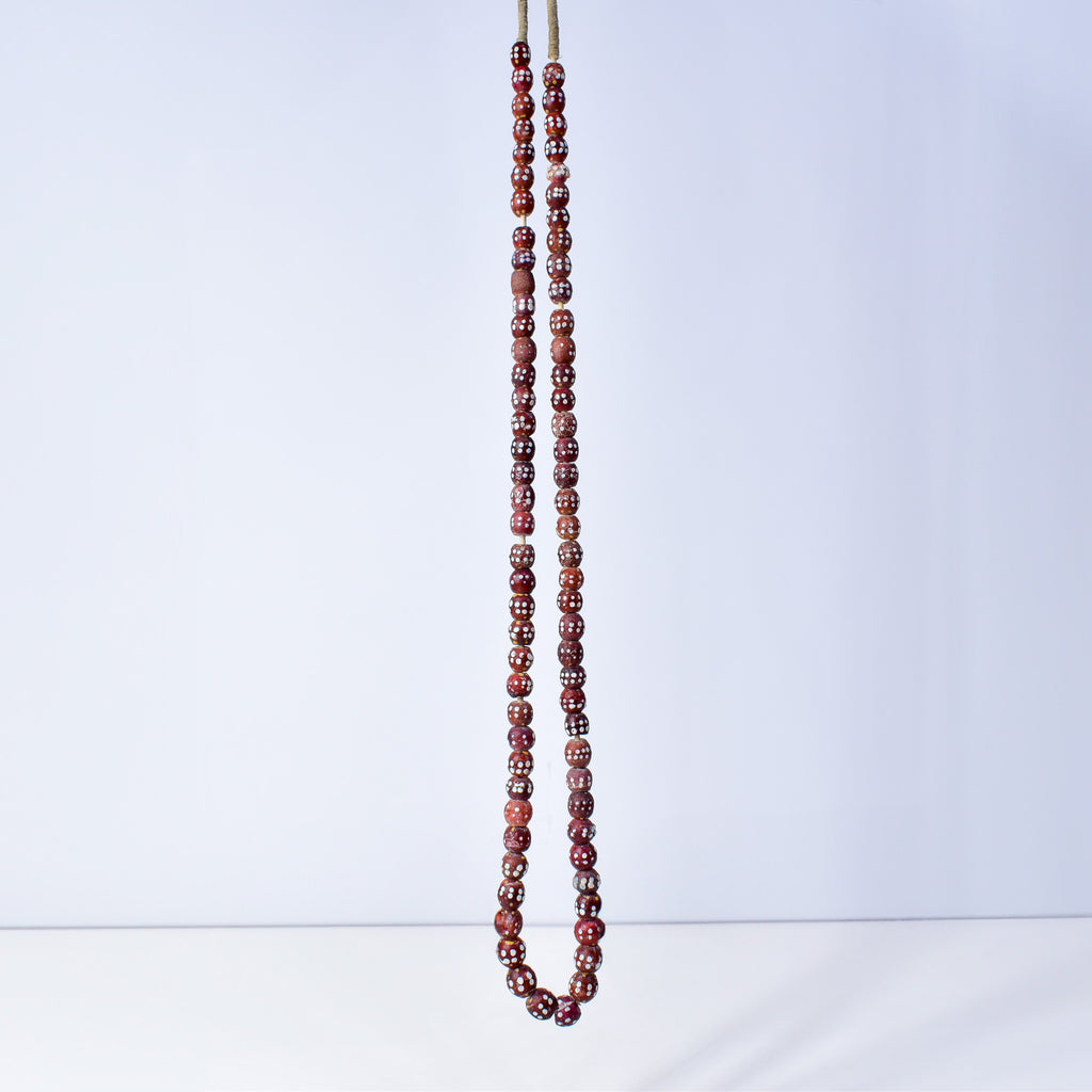 Double Row Skunk Venetian Red Trade Beads 38 Inch