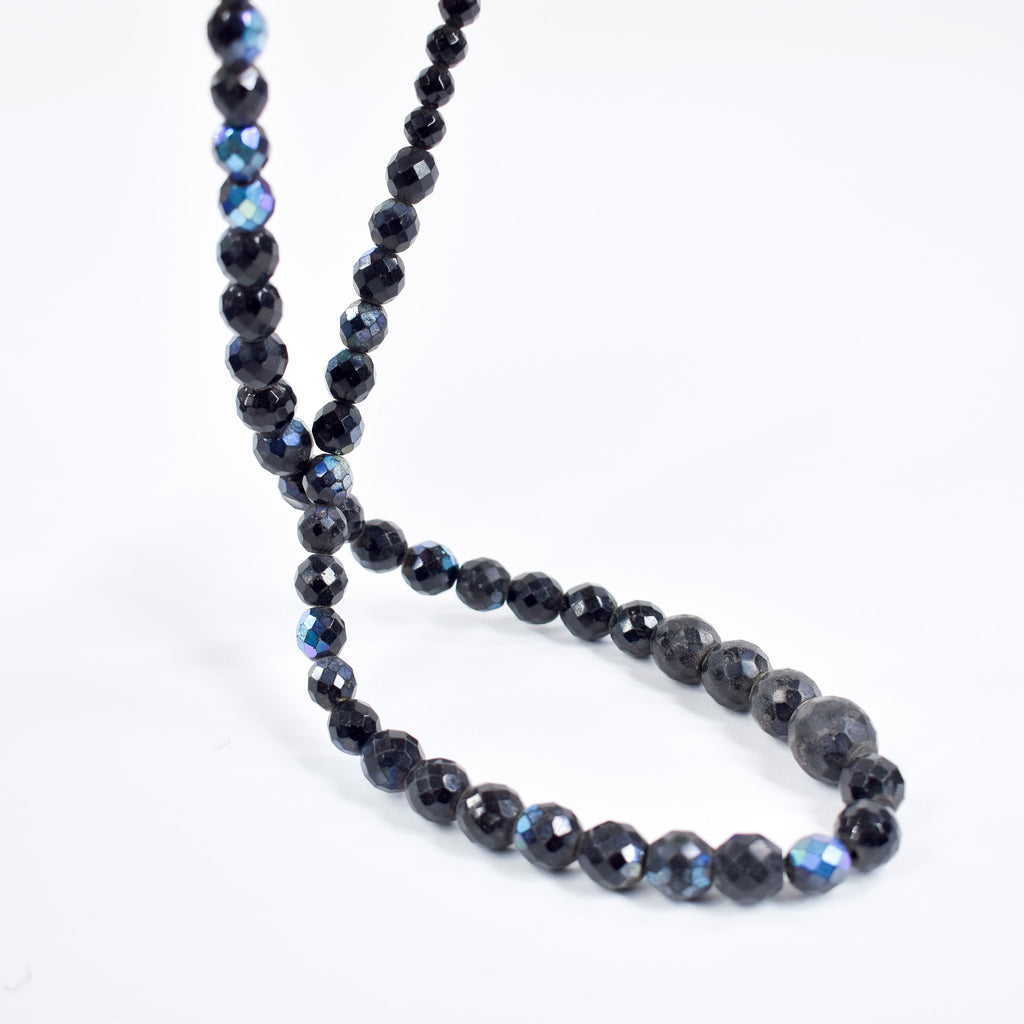 Iridescent Fumed Bohemian Trade Black Beads