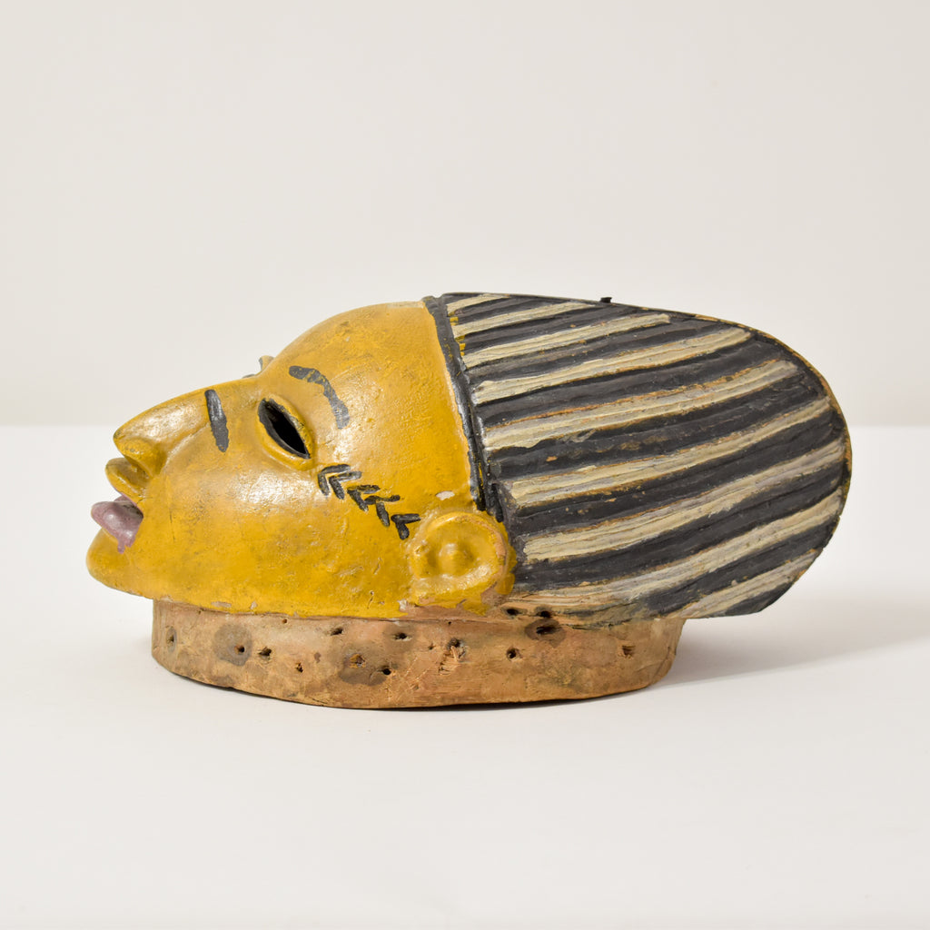 Yellow Yoruba Gelede Mask Nigeria Sidley Collection