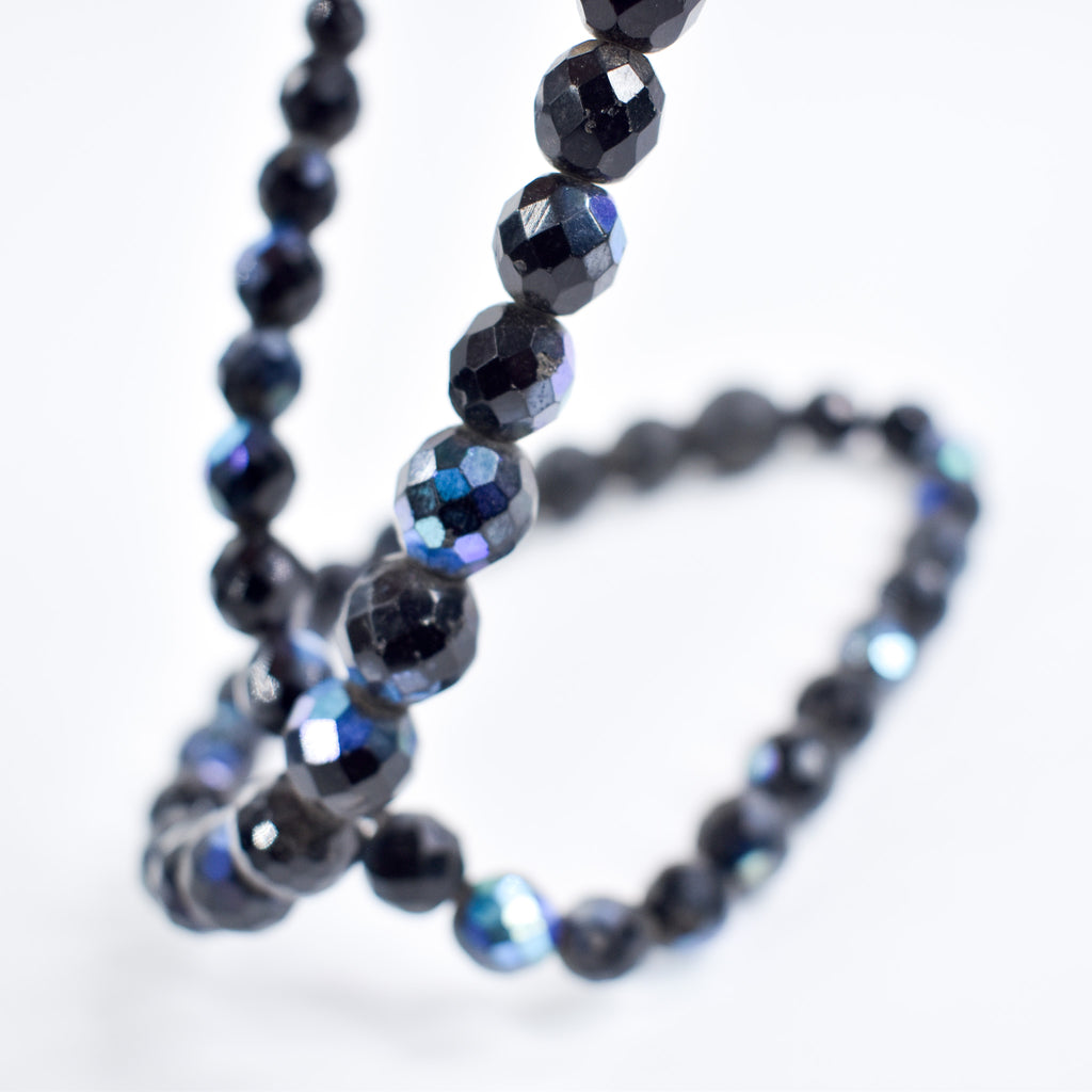 Iridescent Fumed Bohemian Trade Black Beads