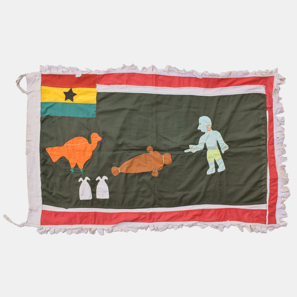 Asafo Flag Frankaa with Appliqué Ghana 57x37 Inch