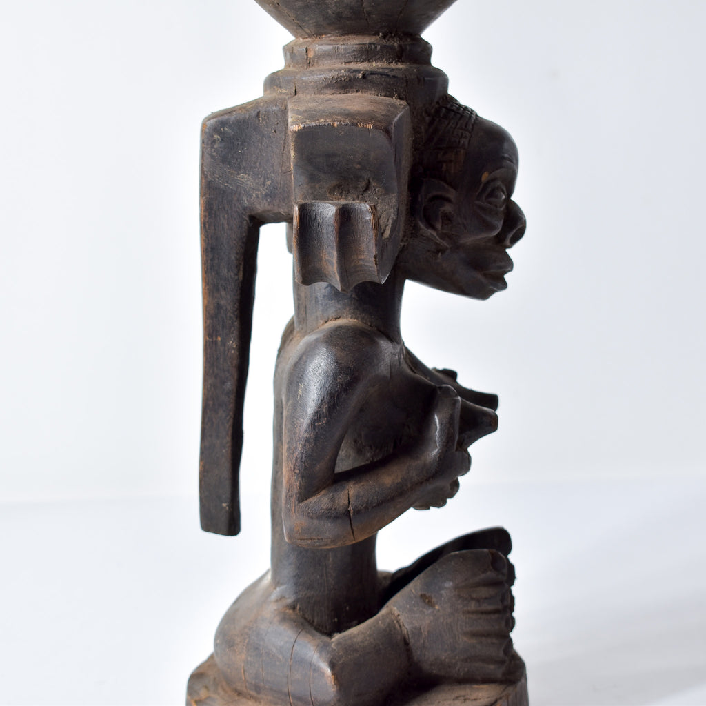 Chokwe Figure with Bowl with Lid Congo