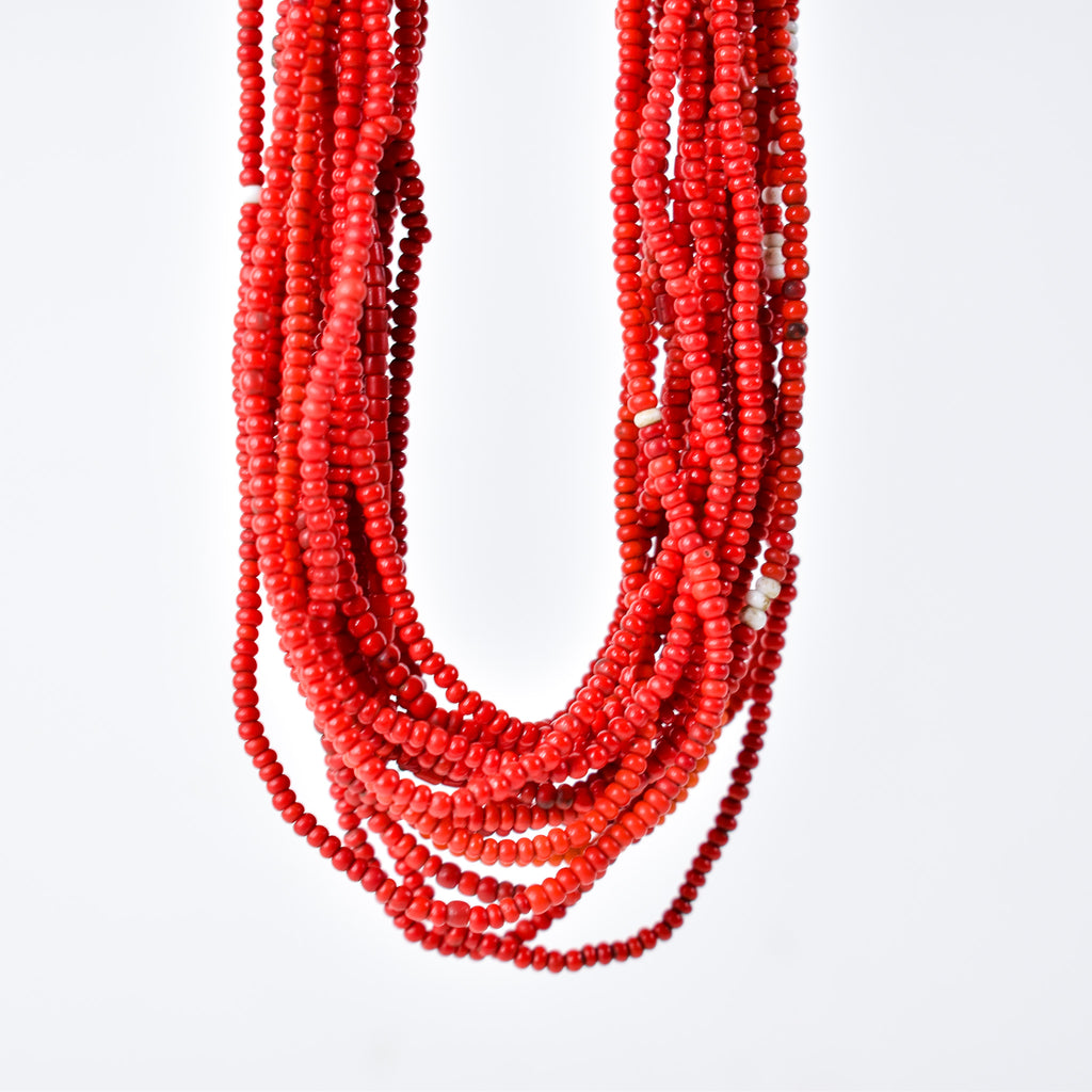19 Strands Old Seed Red Mixed Trade Beads