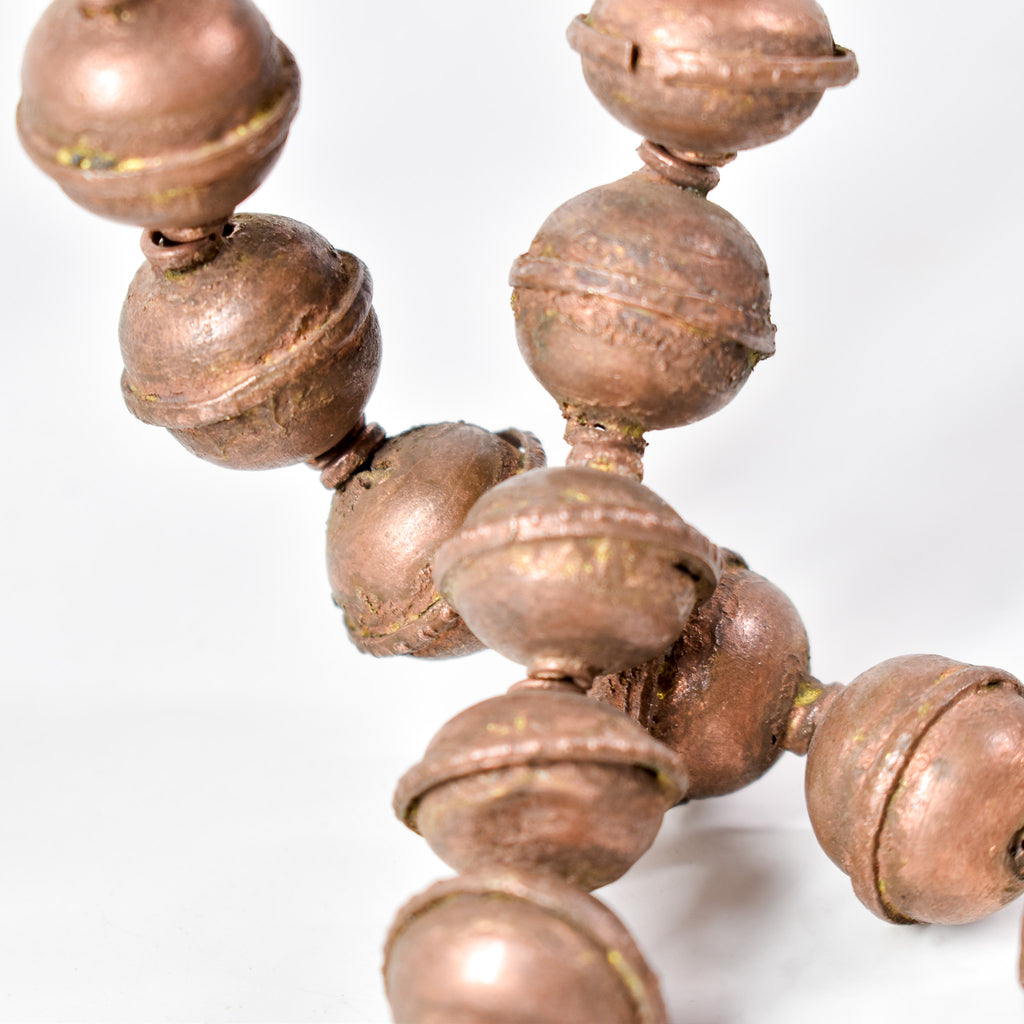 Large Ethiopian Copper Colored Metal Beads