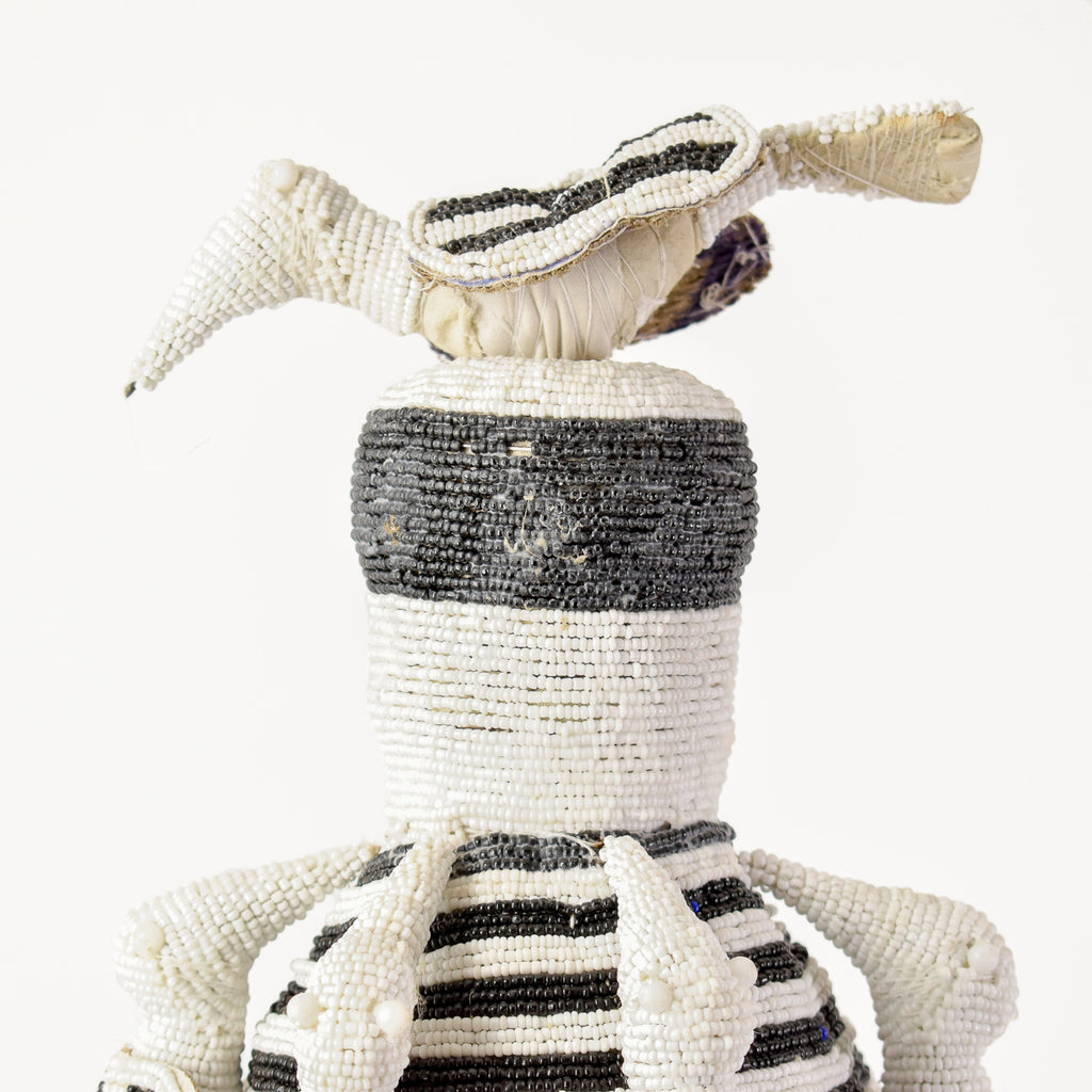Yoruba White and Black Beaded Crown Nigeria