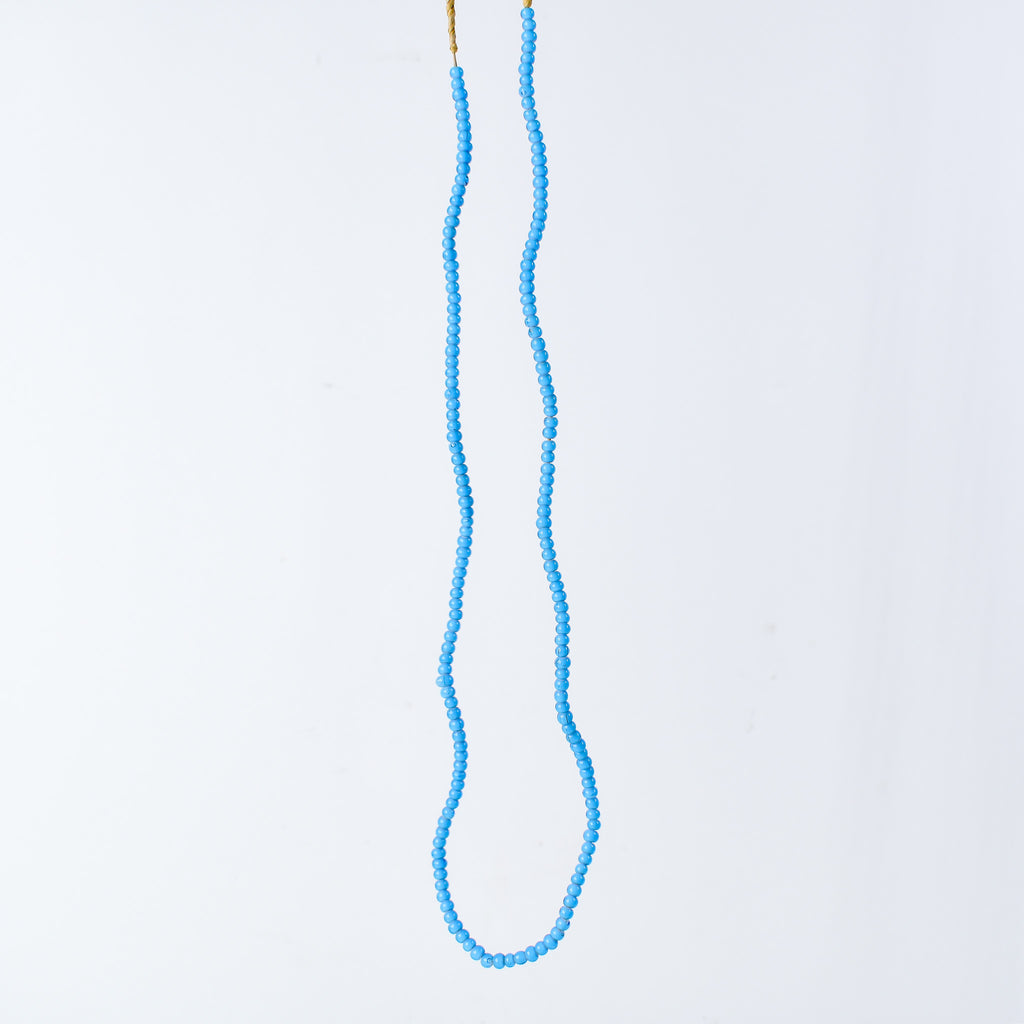 New White Heart 3mm Venetian Blue Trade Beads