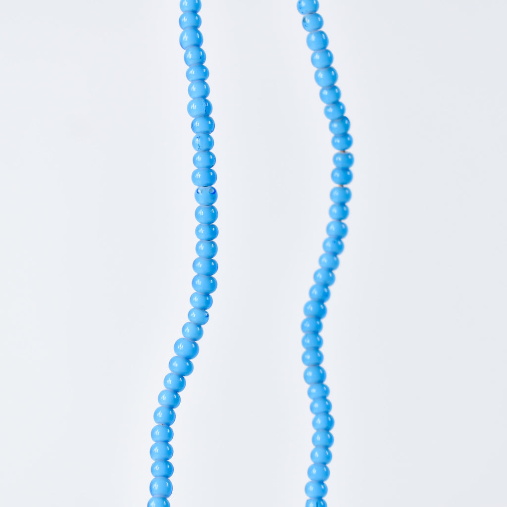 New White Heart 3mm Venetian Blue Trade Beads