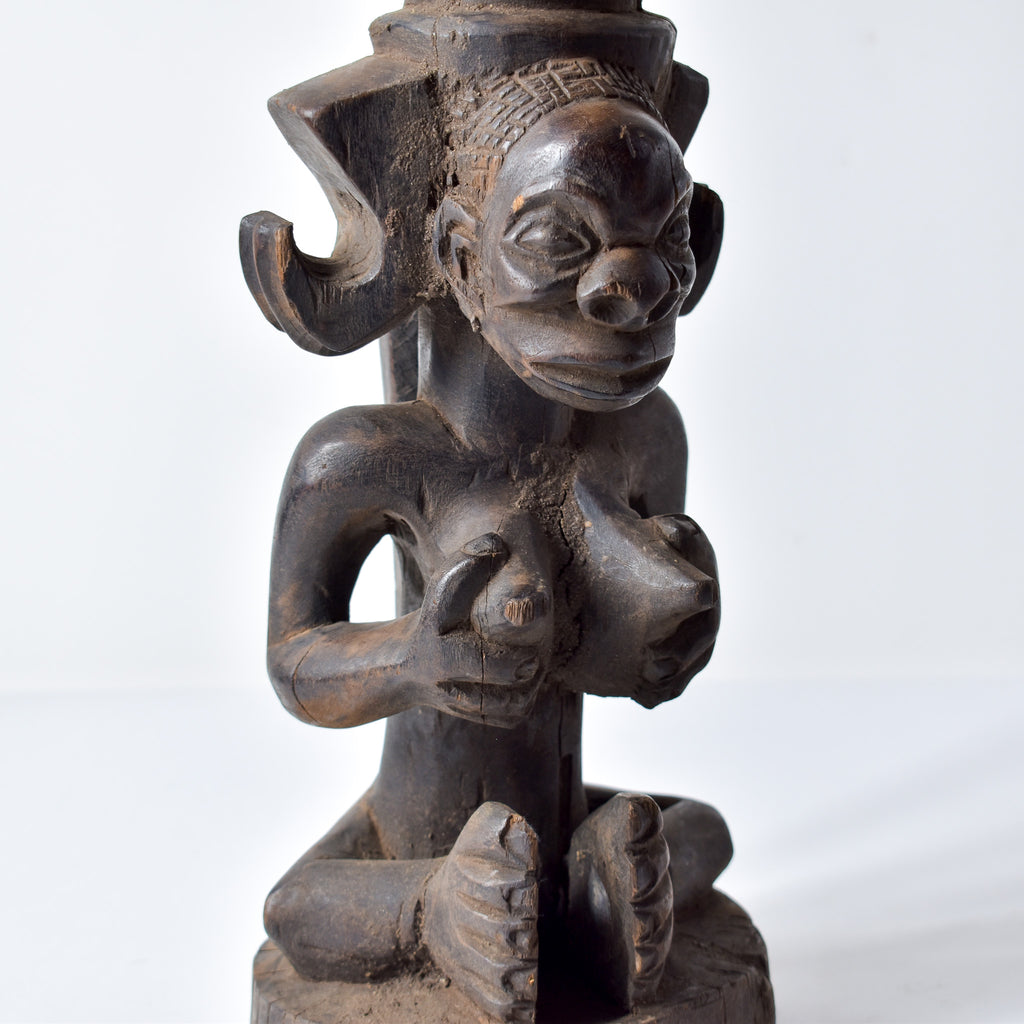 Chokwe Figure with Bowl with Lid Congo