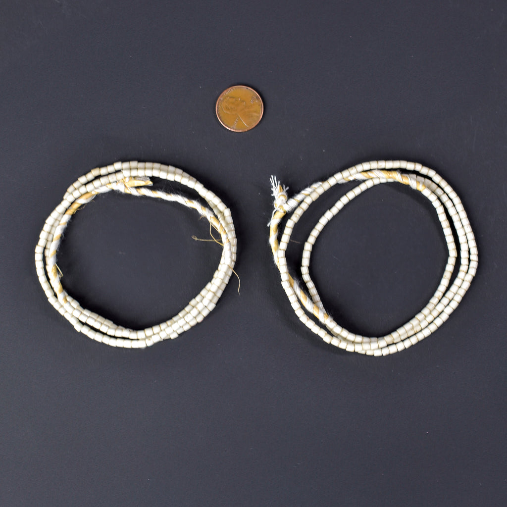 2 Strands Tile White Trade Beads